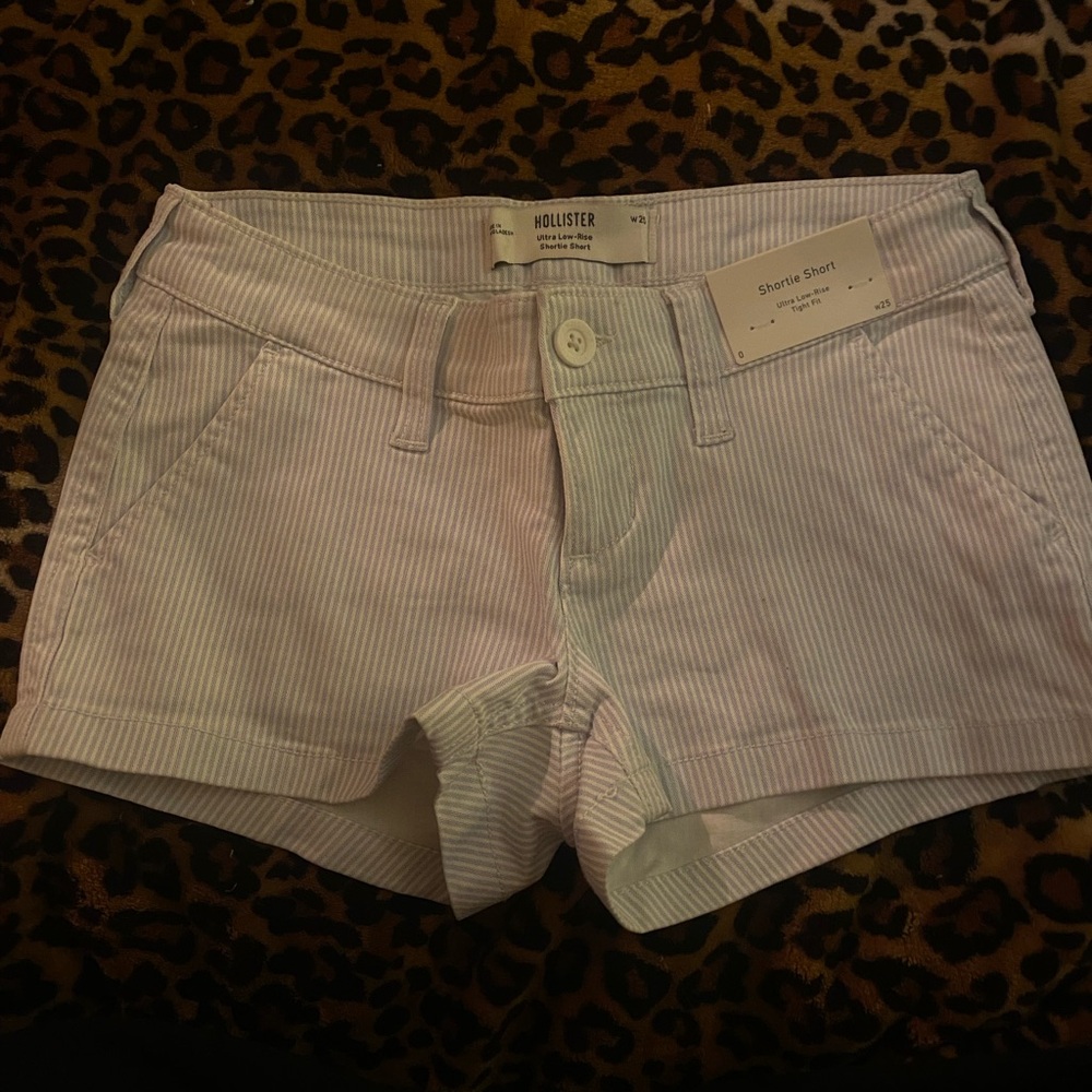 Hollister blue and white pinstripe shorts